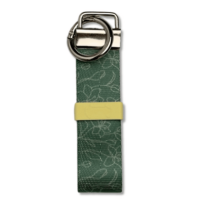 Kotbeutelhalter mit Ring Karabiner - Floral Fine Art grün