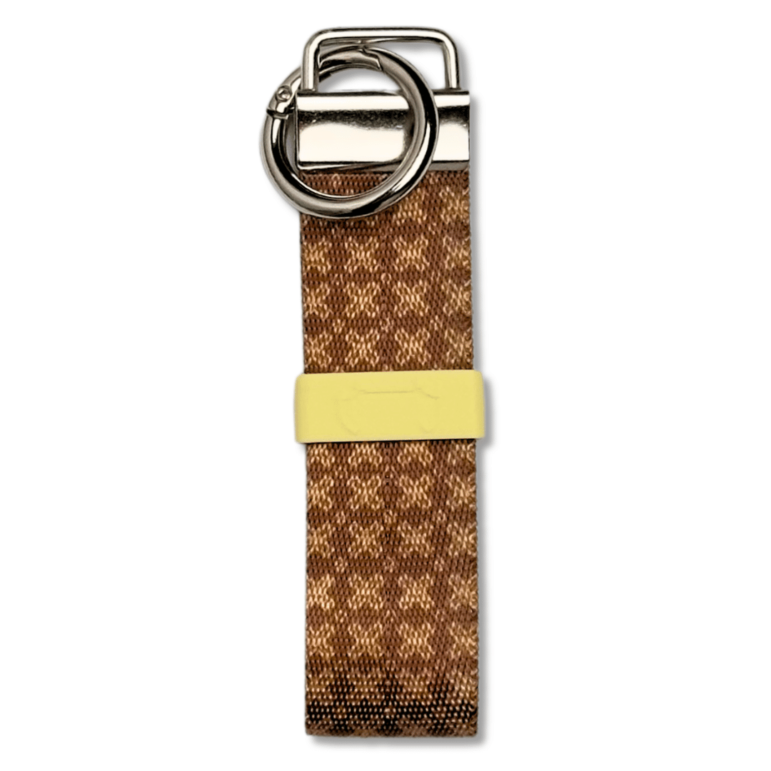 Hundekotbeutelhalter mit Luxus Muster braun beige und Rundkarabiner