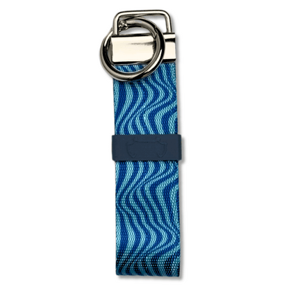 Kotbeutelhalter blau mit Rundkarabiner für Hundeleine