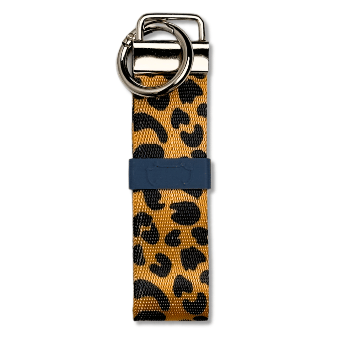 Hundekotbeutelhalter mit Animal Print Leopard Gurtband Ring Karabiner