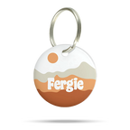 Personalisierte Hundemarke aus Acryl im warmen Naturdesign, leicht, geräuschlos und klimperfrei, individuelles Namensschild für Halsband