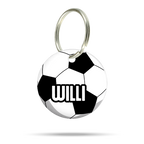 Personalisierte Hundemarke aus Acryl im Fußball Design, leicht, geräuschlos und klimperfrei, sportliches Dog ID Tag