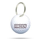 Personalisierte Hundemarke aus Acryl im Golfball Design, leicht, geräuschlos und klimperfrei