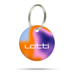 Personalisierte Hundemarke aus Acryl mit Farbverlauf Design, leicht, geräuschlos und klimperfrei, Dog ID Namensschild mit Namen „Lotti“