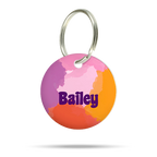 Personalisierte Hundemarke aus Acryl im Pastell Farbverlauf, leicht, geräuschlos und klimperfrei, Dog ID mit Namen „Bailey“