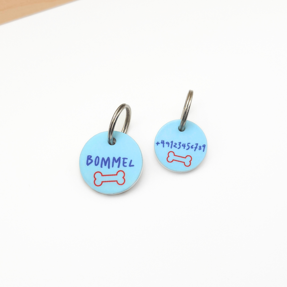 Blauer Knochen - Hundemarke
