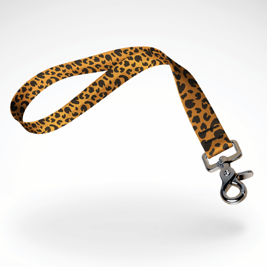 Kurzführer mit Handgriff und Scherenkarabiner, Leopard Animal Print