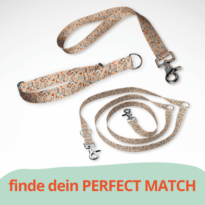 Set Zugstopp Halsband Martingale, dreifach verstellbarer Hundeleine und Kurzführer mit Koi Fischen